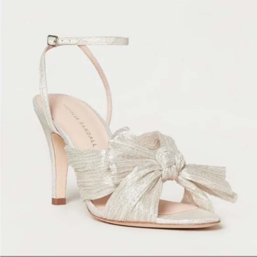 Brand new Zinnia Shimmer Pleated Bow Sandal from  Loeffler Randall